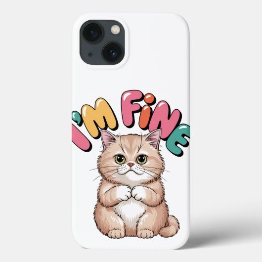 Grumpy Cat "I'm Fine" Funny Cartoon Shirt Case-Mate iPhone Case (Achterkant)