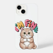 Grumpy Cat "I'm Fine" Funny Cartoon Shirt iPhone Hoesje (Achterkant)