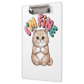 Grumpy Cat "I'm Fine" Funny Cartoon Shirt Klembord (Links)
