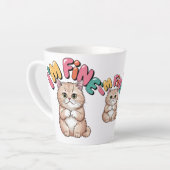 Grumpy Cat "I'm Fine" Funny Cartoon Shirt Latte Mok (Linkerhoek)