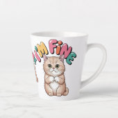 Grumpy Cat "I'm Fine" Funny Cartoon Shirt Latte Mok (Rechts)