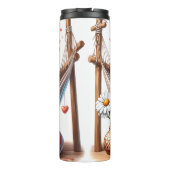 Grumpy Cat in een hangmat met bloemen Thermosbeker (Achterkant)