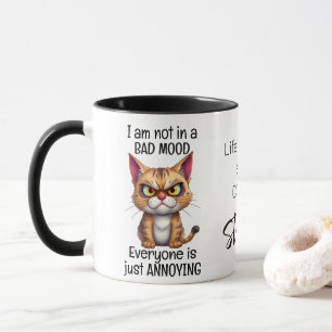 Grumpy Cat Life Begint Na Koffie Grappig Quote Mok