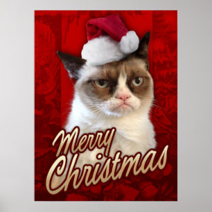 Grumpy Cat Merry kerst Poster
