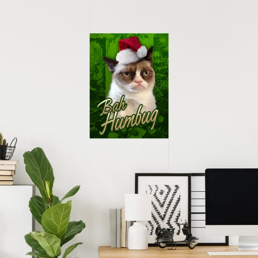Grumpy Cat Merry Kerstmis, Bah Humbug Poster (Thuiskantoor)