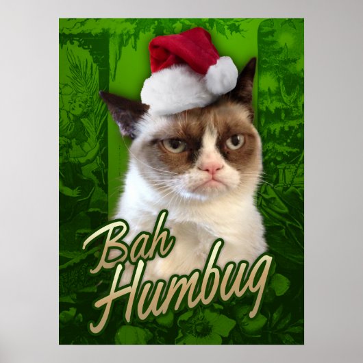 Grumpy Cat Merry Kerstmis, Bah Humbug Poster (Voorkant)
