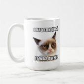 Grumpy Cat™ Mok - "Ik had ooit plezier. Het was vr (Links)