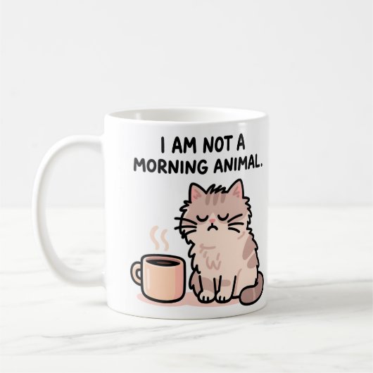 Grumpy Cat Morning Humor Koffiemok (Links)