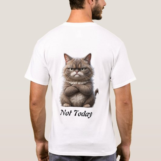 Grumpy Cat "Not Today" Grappig T-shirt voor volwas (Achterkant)