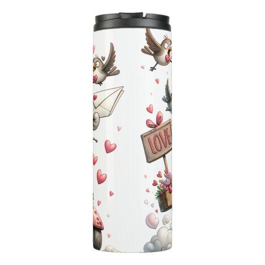 Grumpy Cat op een brommer Thermosbeker (Achterkant)