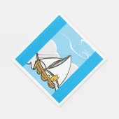 Grumpy Cat op een zeilboot Funny Nautical Cartoon Servet (Hoek)