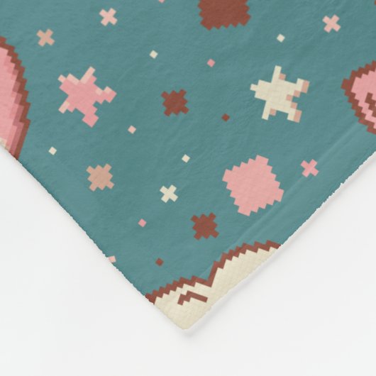 GRUMPY CAT PIXEL ART PATTERN DESIGN BABY BLANKET FLEECE DEKEN (Hoek)