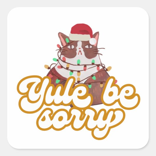 Grumpy Cat Square Sticker (Voorkant)