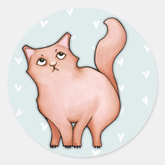 Grumpy Cat Sulky Sue harten Ronde Sticker (Voorkant)