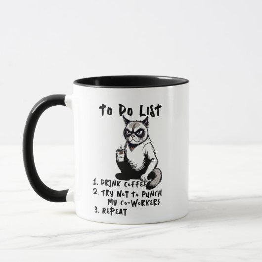Grumpy Cat To Do Lijst Grappige Quotes & Gezegden  Mok (Links)