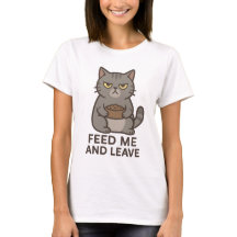 Grumpy Cat “Voer Me en Wegwezen” Grappig T-Shirt