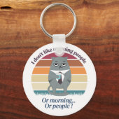 Grumpy Catful Coffee Morning Humor ontwerp Sleutelhanger (Voorkant)