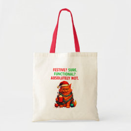 Grumpy Cat's Christmas Spirit: Festive but NOT Fun Tote Bag
