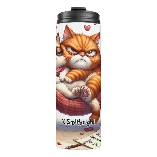 Grumpy Cats Snuggled in Hangmat Thermosbeker (Voorkant)
