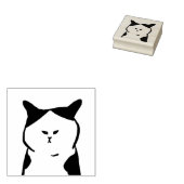 Grumpy centerpart cat stamp 	rubberstempel (Gestempeld)