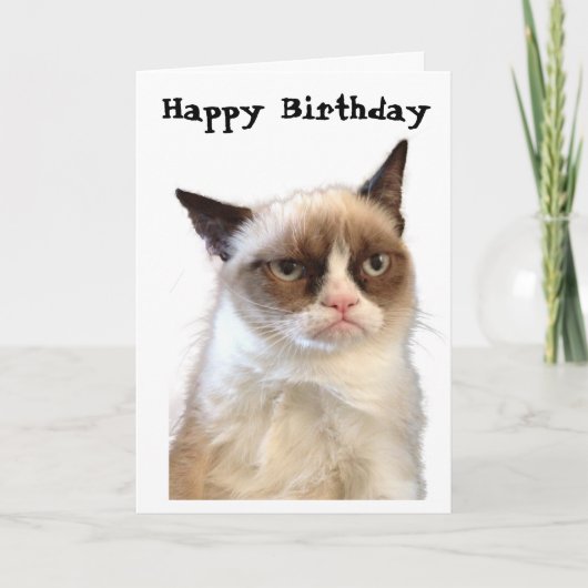 Grumpy Chat Bonne Carte Anniversaire (Devant)