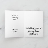 Grumpy Chat Bonne Carte Anniversaire (Intérieur)