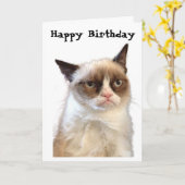 Grumpy Chat Bonne Carte Anniversaire (Fleur jaune)