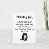 Grumpy Chat Carte fille d'anniversaire (Devant)