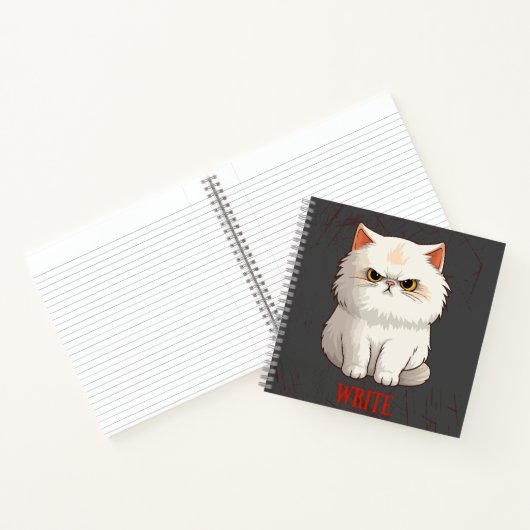 Grumpy chat pun amusant Écrire Journal Carnet (Intérieur)