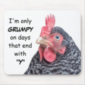 Grumpy Chicken Funny Frowning Hen Foto Muismat (Voorkant)