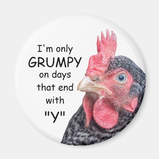 Grumpy Chicken Funny Frowning Hen Photo Magneet (Voorkant)