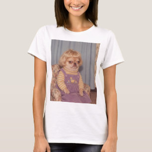 Grumpy Chihuahua's Retro Picture Day Portret T-shirt