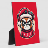 Grumpy Christmas Cat - Grappige feestelijke vakant Fotoplaat (Zijkant)