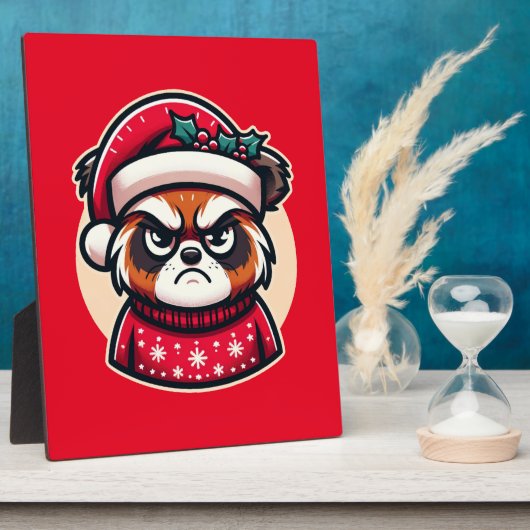 Grumpy Christmas Cat - Grappige feestelijke vakant Fotoplaat (Zijkant)