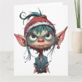 Grumpy Christmas Elf Attitude Kaart (Voorkant)