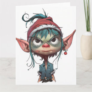 Grumpy Christmas Elf Attitude Kaart