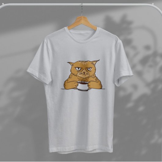 Grumpy Coffee Cat T-shirt