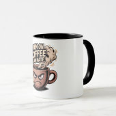 Grumpy Coffee Mug - Je cours sur le café et la hai (Devant droit)