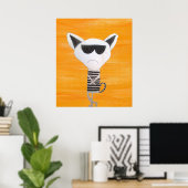 Grumpy coole kat met zonnebril poster (Thuiskantoor)