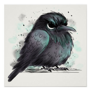 Grumpy Crow Perfect Poster
