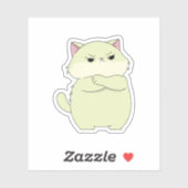 Grumpy Cute Cat Attitude Vinyl Sticker (Vel)