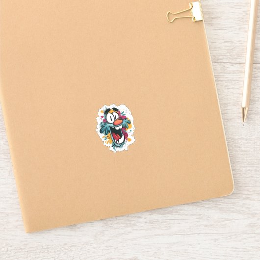 Grumpy Cute Monster Sticker – Quirky Cartoon Face (Carnet de notes)