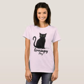 Grumpy Day met een zwarte kat T-shirt (Voorkant volledig)