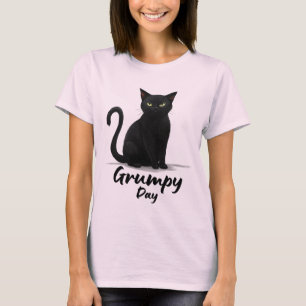 Grumpy Day met een zwarte kat T-shirt