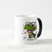 Grumpy Dino Mug - "Je suis allergique au matin" (Devant droit)