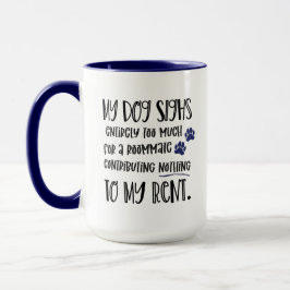 Grumpy Dog Funny Quote met Pet Photo Navy Mok