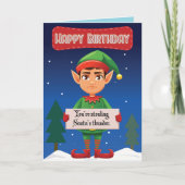Grumpy Elf Christmas Birthday Kaart (Voorkant)
