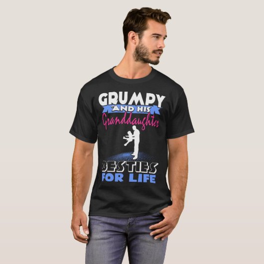 Grumpy en zijn kleindochter dragen het leven t-shirt (Voorkant volledig)