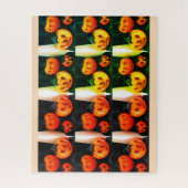 Grumpy enge Halloween pompoenen Legpuzzel (Verticaal)