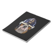 Grumpy English Bulldog Wearing Firefighter Helmet Notitieblok (Gedraaid)